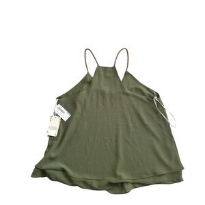 Olive Green Top with Braided straps Sz L NWT